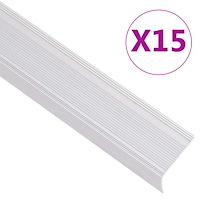 vidaXL Trappnäsor i L-form 15 st aluminium 90 cm silver