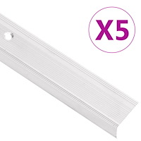 vidaXL Trappnäsor i L-form 5 st aluminium 100 cm silver