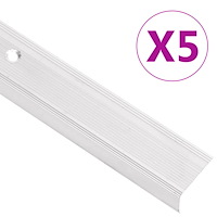 vidaXL Trappnäsor i L-form 5 st aluminium 100 cm silver