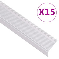 vidaXL Trappnäsor i L-form 15 st aluminium 67 cm silver