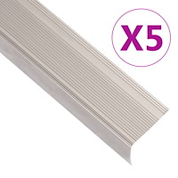 vidaXL Trappnosar i L-form 5 st aluminium 67 cm champagne