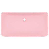 vidaXL Lyxigt rektangulärt handfat matt rosa 71x38 cm keramik
