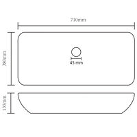 vidaXL Lyxigt rektangulärt handfat matt rosa 71x38 cm keramik