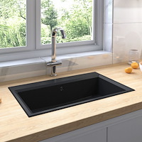 vidaXL Kökssink Svart 790x500x193 mm Granit
