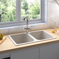 vidaXL Kökssink Beige 760x480x184 mm Granit