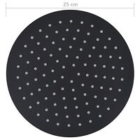 vidaXL Takduschhuvud i rostfritt stål 25 cm rund svart