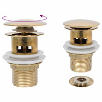vidaXL Pop-up bottenventil med överflödesfunktion guld 6,4x6,4x9,1 cm