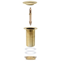 vidaXL Pop-up bottenventil utan överflödesfunktion guld 6,4x6,4x9,1 cm