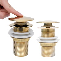 vidaXL Pop-up bottenventil utan överflödesfunktion guld 6,4x6,4x9,1 cm