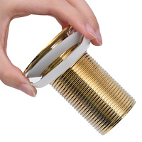 vidaXL Pop-up bottenventil utan överflödesfunktion guld 6,4x6,4x9,1 cm