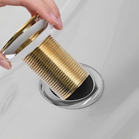 vidaXL Pop-up bottenventil utan överflödesfunktion guld 6,4x6,4x9,1 cm