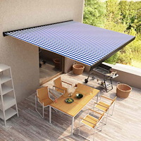 vidaXL Markis motoriserad 500x300 cm blå och vit