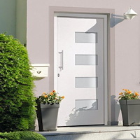 vidaXL Ytterdörr aluminium och PVC vit 110x210 cm