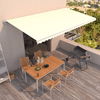vidaXL Automatisk markis 600x350 cm gräddvit