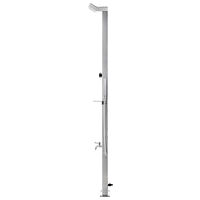 vidaXL Trädgårdsdusch med brunt golv 225 cm rostfritt stål