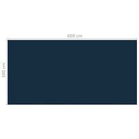 vidaXL Värmeduk för pool PE 600x300 cm svart och blå