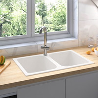 vidaXL Kökssink Vit 760x480x184 mm Granit