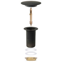 vidaXL Pop-up bottenventil utan överflödesfunktion grå 6,4x6,4x9,1 cm