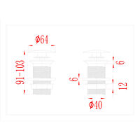 vidaXL Pop-up bottenventil utan överflödesfunktion grå 6,4x6,4x9,1 cm