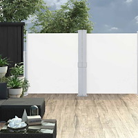 vidaXL Infällbar sidomarkis gräddvit 140x600 cm