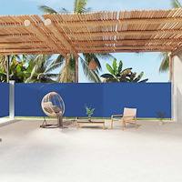 vidaXL Infällbar sidomarkis blå 180x1200 cm