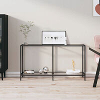 vidaXL Konsolbord transparent 140x35x75,5 cm härdat glas