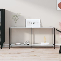 vidaXL Konsolbord vit 160x35x75 cm härdat glas