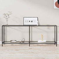 vidaXL Konsolbord transparent 200x35x75,5 cm härdat glas
