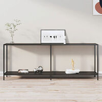 vidaXL Konsolbord svart 200x35x75,5 cm härdat glas