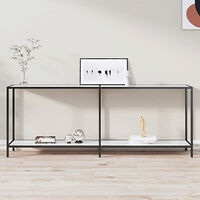 vidaXL Konsolbord vit 200x35x75,5 cm härdat glas