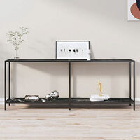 vidaXL Konsolbord svart 200x35x75,5 cm härdat glas
