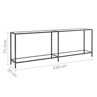 vidaXL Konsolbord transparent 220x35x75,5 cm härdat glas