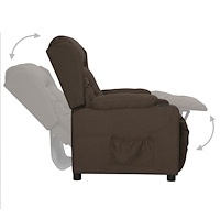 vidaXL Reclinerfåtölj mörkbrun tyg