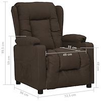 vidaXL Reclinerfåtölj mörkbrun tyg