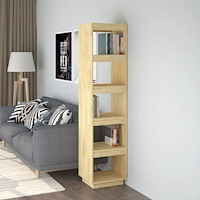 vidaXL Bokhylla/rumsavdelare 40x35x167 cm massiv furu