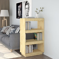 vidaXL Bokhylla/rumsavdelare 60x35x103 cm massiv furu