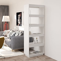 vidaXL Bokhylla/Rumsavdelare vit 60x35x167 cm massiv furu