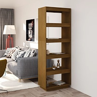 vidaXL Bokhylla/Rumsavdelare honungsbrun 60x35x167 cm massiv furu