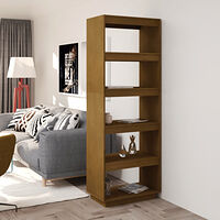 vidaXL Bokhylla/Rumsavdelare honungsbrun 60x35x167 cm massiv furu