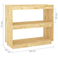 vidaXL Bokhylla 80x35x71 cm massiv furu