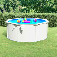 vidaXL Pool med stålväggar 300x120 cm vit