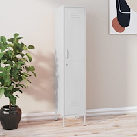 vidaXL Förvaringsskåp vit 35x46x180 cm stål