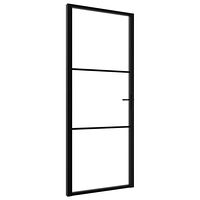 vidaXL Innerdörr ESG-glas och aluminium 83x201,5 cm svart