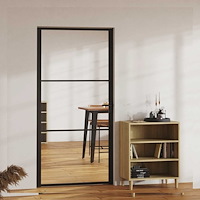 vidaXL Innerdörr ESG-glas och aluminium 102,5x201,5 cm svart