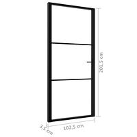 vidaXL Innerdörr ESG-glas och aluminium 102,5x201,5 cm svart