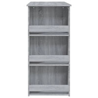 vidaXL Barbord med förvaringshyllor grå 102x50x103,5cm konstruerat trä