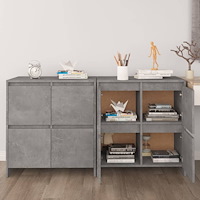 vidaXL Skänkar 2 st betonggrå 70x41x75 cm konstruerat trä