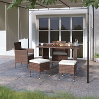 vidaXL Trädgårdsstolar 4 delar konstrotting brun