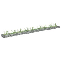 vidaXL Planteringsgabion upphöjd galvaniserat stål 360x30x10 cm