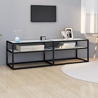 vidaXL Tv-bänk vit marmor 140x40x40,5 cm härdat glas